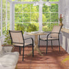 2 Pcs Outdoor Dining Chairs Garden Stackable Chairs Patio Bistro Chairs