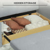 Convertible 2 Seater Sofa Bed with Hidden Storage, 2 Cushions, Light Grey