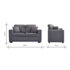 Luxury 2, 3 Seater Linen Fabric Couch Sofa Armchair with 2 Pillows Living Room
