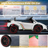 Licensed Lamborghini 4WD Kids Ride-on Toy with LED Lights-White