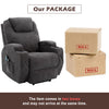 Electric 8 Point Massage Fabric Riser & Recliner Chair Heated Sofa Armchair Grey
