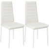 4 Pcs Dining Chairs Set PU Leather Metal Legs PADDED SEAT Home Room Restaurants