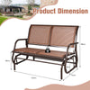 Outdoor Swing Glider Chair Cozy Patio Bench Steel Rocking Garden Loveseat Brown