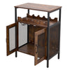 Retro Storage Cabinet Sideboard and Buffet Table with Wine Holder Cupboard