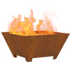 Fire Pit Square 60x60x30 cm Weathering Steel