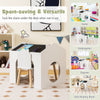 Kids Table and Chair Set Children Wooden Children Activity Desk W/ Chalkboards