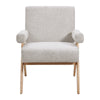 Modern Accent Chair Reading Armchair Upholstered Sofa Rubber Wooden Frame Lounge