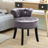 Crushed Velvet Vanity Stool Dressing Table Chair Bedroom Piano Chair w/ Backrest