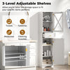 Bathroom Storage Cabinet Freestanding Floor Cabinet w/2 Doors White