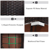 4 PCS Patio Rattan Conversation Set Sofa Ottoman Set Metal Frame w/Coffee Table