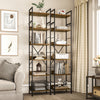 6 Tiers Bookcase Wooden Tall Shelving Storage Display Book Shelf for Living Room