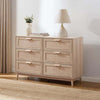 Dusk Isla Natural Wood Effect & Rattan 6 Drawer Chest of Drawers RRP