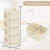 Mobile Narrow Storage Cabinet on Wheels w/Handle-White
