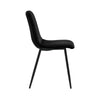 Set of 2 Velvet Black Dining Chair Metal legs Dining room Home Cafe Furniture