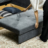 Convertible 2 Seater Sofa Bed with 2 Cushions Storage for Living Room Dark Grey