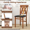 Folding Wooden Dining Chair Set of 2 Kitchen Armless Chairs Walnut