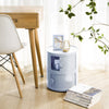 2 Tiers Cylindrical Round Storage Cabinet Cupboard Shelf Side End Table Shelf