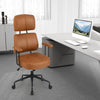 Leathaire Computer Chair Ergonomic Office Chair w/Spring Cushion Seat-Brown