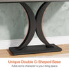 100 cm Industrial Console Table, Narrow Entryway Foyer Table with X shape Base