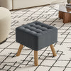 Ottomans Square Footstool Foot Stools Wood Leg for The Bedroom Living Room