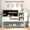 White Shoe Storage Bench Shoe Rack Stand with Flip Top Storage