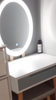 Dressing Table Vanity Set Makeup Table with LED Dimmable Light Mirror Stool Grey