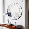 3D Bevelled Glass Wall Mirror Round Decorative Mirror Waterproof Bathroom Mirror