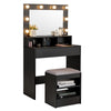 Vanity Table Set Modern Dresser Large Makeup Dressing Desk w/ Lighted Mirror
