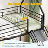 190 x 90 cm House Bunk Bed Low Bunk Bed Frame with Ladder-Black