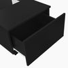 LED Coffee Table With Storage 2 Drawers Living Room Furniture High Gloss Black