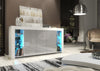 Cabinet Cupboard 164cm I Sideboard TV Unit I High Gloss Grey Doors I Free LED
