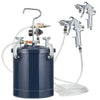 Spray Paint Pressure Pot Tank 10L/2.5gal 1.5mm+4.0mm Nozzles Dual SprayGun