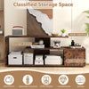 3-Tier Media Console Table TV Stand for TVs up to 55”-Brown