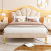 Fabric Upholstered Platform Bed 5 ft King Bed Frame with Headboard in Velvet
