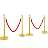 Barrier Posts Crowd Control Stanchion Velvet Ropes Bank Queue Pole Gold Red 4pc
