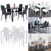 Tempered 2/4/6 Seater Glass Dining Table + Kitchen Chair PU Leather Dinner Seat