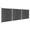 Fence Panel Set WPC 526x186 cm Black NEW