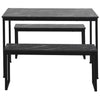 Dining Table and Chairs Set Wood Marble Effects Table Dining Set 2 Bench Seats