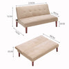 Upholstered Beige Fabric Folding Sofa Bed 2 Seater Couch Recliner Chair Loveseat