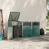 Triple Wheelie Bin Storage Metal Store Cover Garden Rubbish Dustbin Shed Housing