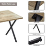Modern Rectangular 4 Seater Dining Table Metal Straight Legs Morden Brown