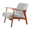 Scandi Solid Wooden Frame Chair Wicker Armchair Tub Sofa Fabric Upholstered Seat