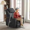 Electric Recliner Chair Massage Heating Armchair Sofa with Cup Holder Black