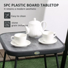 3 Piece Outdoor Furniture Set Stackable Chairs Steel Table Patio Balcony Garden