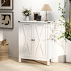 Freestanding Wooden Shoe Rack with Adjustable Shelves-White