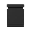 LED Bedside Table 2 Drawers Cabinet Charging Station Nightstand Storage Black