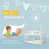Kids Bunk Beds Wooden Single Size Bed Treehouse Bed Pine Wood Bed Frame White