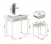 Dressing Table Vanity Set Make up Desk with Dimmable LED Light Mirror Stool