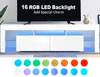160cm White High Gloss TV Stand Cabinet Unit with RGB LED 2 Storage Doors