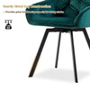 Set of 2 Green Swivel Dining Chair Velvet Rotatable Padded Seat Dining Room New